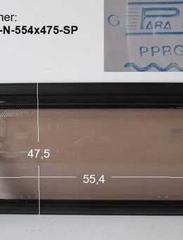 Original Wohnwagenfenster ca 65 x 32,5 Parapress PPRG-RX D2162 (ca BJ 1990-2000) - neue Lagerware mit Lagerspuren mit Kleber-Resten - Sonderpreis - Schotten Zentrum