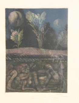 Ernst Fuchs Druck - Unikat - Erding