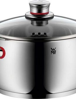 WMF Fleischtopf Quality One, Cromargan® Edelstahl Rostfrei 18/10 (2-tlg), Cool+ Technologie für wärmereduzierte Griffe, breiter Schüttrand