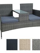 Gartenbank Polyrattan Bank Rattan Sitzbank 2-Sitzer Gartenmöbel Balkonmöbel Farbwahl in 42105