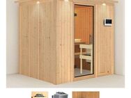 Karibu Sauna Sodin, BxTxH: 210 x 184 x 202 cm, 68 mm, (Set) 9 KW-Ofen mit externer Steuerung