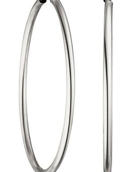 JOBO Paar Creolen Ohrringe 39 mm, 585 Weißgold