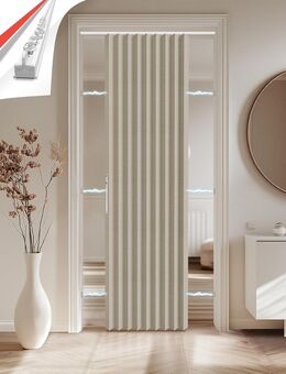 Türvorhang faltbar + Schiene ohne Bohren Vorhang H201 xB106cm NEU - Lenzkirch