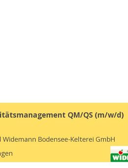 Leiter Qualitätsmanagement QM/QS (m/w/d) - Bermatingen