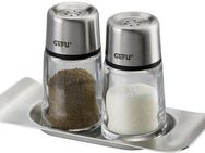 GEFU Salz- / Pfefferstreuer BRUNCH Set, (Set, 3-tlg), stilvolles, modernes Design aus hochwertigem Edelstahl und Glas
