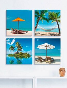 Artland Leinwandbild Tropisches Paradies, Strand (4 St), 4er Set, verschiedene Größen