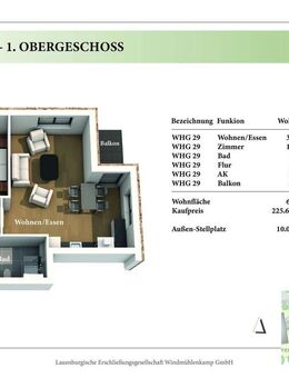 2 Zimmer 1. OG Neubau-Eigentumswohnung 2.29 - Lauenburg (Elbe)