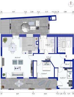 zentral und selten: 3-Zimmer-DG-Wohnung mit zwei Terrassen - Freising