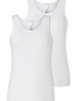 Schiesser Unterhemd Modern Multipacks (2er Pack) mit schmalem Spitzenband, Single Jersey, bequem