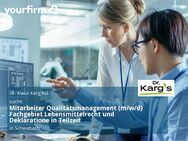 Mitarbeiter Qualitätsmanagement (m/w/d) Fachgebiet Lebensmittelrecht und Deklaratione in Teilzeit - Schwabach