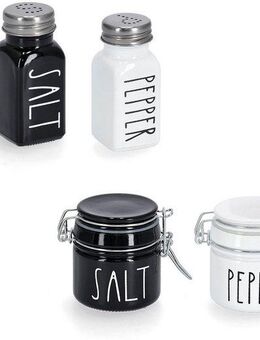 Zeller Present Salz- / Pfefferstreuer, (Set, 4-tlg), Glas / Metall, je 2 Gewürzgläser, Gewürzstreuer