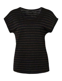 Vivance Rundhalsshirt mit kupferfarbenen Lurex-Streifen aus weicher Baumwoll-Qualität