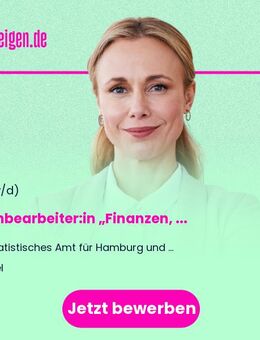 Sachbearbeiter:in (m/w/d) „Finanzen, öffentlicher Dienst“ (Verwaltungsdienst, Rechnungswesen, Haushaltsrecht) - Kiel