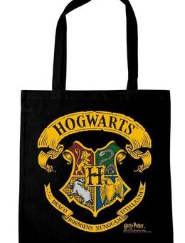 LOGOSHIRT Henkeltasche Baumwolltasche Harry Potter Hogwarts, mit auffälligem Wappen-Print