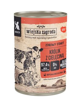 Wiejska Zagroda Cat 12 x 400 g - Kitten Kaninchen mit Kalbfleisch