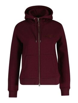 Gant Kapuzensweatjacke REG TONAL SHIELD ZIP HOODIE Markenstickerei, Kapuze, Rippbündchen
