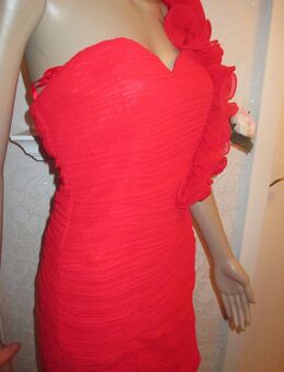 NEU * Cocktail * Abend * Ausgeh * Ball * Seiden- Chiffon * Bodycon * Rüschen- Volant * One Shoulder * Mini- KLEID "Rare" Gr. 36- 38/ S * rot * - Riedlingen