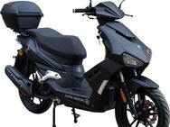 Alpha Motors Motorroller Mustang FI, 125 ccm, 85 km/h, Euro 5+, (Spar-Set, mit Topcase), mit USB-Anschluss