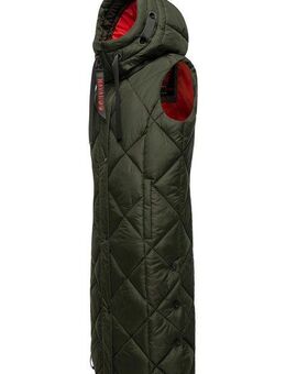 Navahoo Steppweste Schnuckel warme Damen Outdoor-Weste lang mit Kapuze
