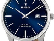 Festina Quarzuhr F20512/3, Armbanduhr, Herrenuhr, Damenuhr, Lederarmband, Datum