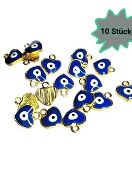 10 Stück Kleine Nazar Boncuk Herz Anhänger Für Halsketten Blaues Auge Evil Eye 12,90 €* - Villingen-Schwenningen