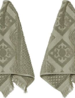 PAD Gästehandtuch Harlem, Frottee (Set, 2-St), Made in Europe, Uni Farben, mit Ornamenten, mit Fransen