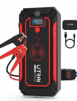 UTRAI Auto Starthilfe 12V 2500A 24000mAh Autobatterie Powerbank, Bis zu 8l Benzin, 7L Diesel Anlasser mit QC3.0, Dual USB, LED Taschenlampe Notfallhammer Set 5 - Wuppertal