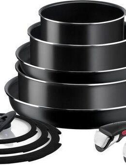 Tefal Pfannen-Set Ingenio Easy Cook & Clean On, Aluminium (Set, 10-tlg), abnehmbarer Griff, Antihaftversiegelung, Thermo-Signal, made in France