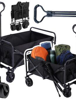 Bollerwagen faltbar | Kinder Transportwagen | Handwagen 120 Liter Schwarz - Göppingen