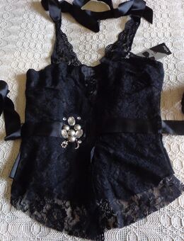 Vintage, Coursage, Mieder, schwarz, NEU, Gr. 10 bzw. ca. Gr.36/38, Evita - Hamburg