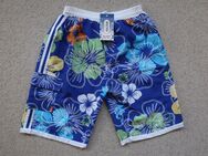 Badeshorts Boardshorts blau gelb grün orange weiß Flower Blumen Hawaii M - Niddatal