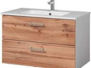 welltime Waschtisch Trento Badezimmerschrank mit Becken Bestseller, Badmöbel in Breite 80 cm, Waschplatz mit 2 Schubladen, Badschrank