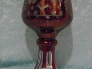 Antiker Pokal Ranftbecher Fußbecher Böhmisches Glas um 1850 Biedermeier Jagd - Zeuthen