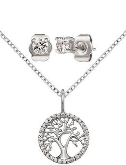 Engelsrufer Ohrring und Ketten Set Multipack Schmuck Geschenk, LEBENSBAUM, ERMT-LILTREE-ZI (Set, 4-tlg), mit Zirkonia (synth)
