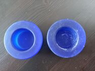 2 Teelichthalter Glas blau - Dortmund Aplerbeck