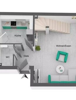 Zwei Ebenen - Maisonette mit Loggia, Balkon & Garten in Köln-Stammheim! - Köln