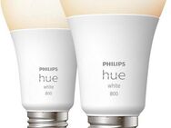 Philips Hue LED-Leuchtmittel White E27 Doppelpack 2x800lm 60W!, E27, 2 St., Warmweiß