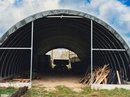 Rundbogenhalle - NEU - weiß - 91,5m² - Lagerhalle für Holz, Stroh, Heu - Unterstand für Tiere - Garage für Traktor, Boot, Auto - Hamburg