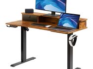 Höhenverstellbarer Stehschreibtisch 1,2 x 0,6 m Dual-Monitor-Riser-Workstation - Ingolstadt