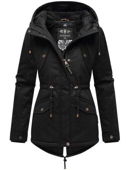 Marikoo Winterjacke Manolya stylischer Kurzmantel mit weichem Teddyfell-Futter