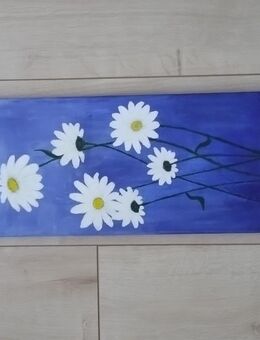 Unikat Acrylbild Leinwand Margariten 50 x 20 cm handgemalt - Naumburg (Saale)