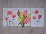 3 Unikate Aquarelle Tulpen Mohnblüten je DIN A4 handgemalt - Naumburg (Saale)