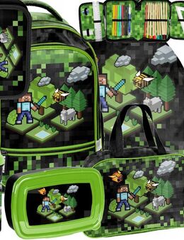 Schulranzen Rucksack Tornister Schultasche Pixel Minecraft XXXL Starter Set - Wuppertal