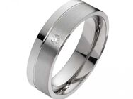 Ausgefallene Damenring Edelstahl DE029 mit Stein und Gravur - Aholming