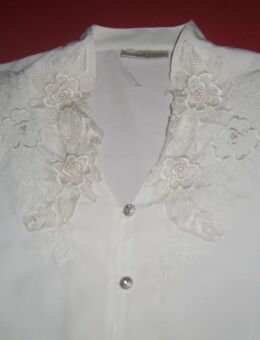 BLUSE MIT SPITZE-STRASS-PERLEN-GLITZER GRÖSSE 42 - Großostheim