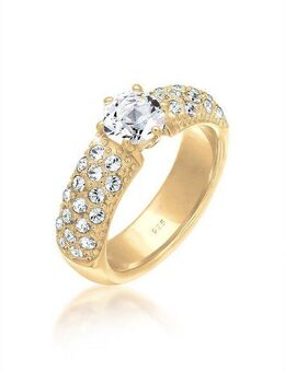 Elli Premium Verlobungsring Weiß 925 Sterling Silber, mit Kristallen von Swarovski®