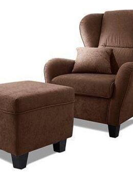 Home affaire Ohrensessel Oliver, Ohrensess,mit Hocker,Zierkissen,Klassische Form