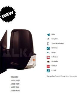 AUSSENSPIEGEL SPIEGEL LINKS ELE MERCEDES SPRINTER W906 9068106016 - Dortmund Wickede