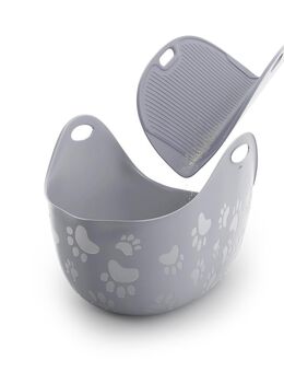 Litter Genie® Katzenklo - Litter Box - Set: Katzentoilette grau + Litter Box Matte