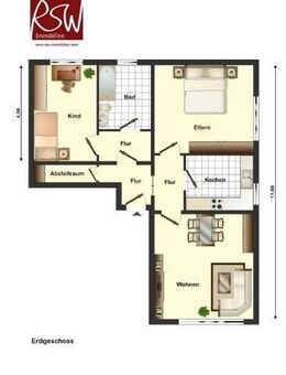 RSW-Immobilien***Schöne, helle 3 - Zim.- Erdgeschoßwohnung für Senioren/Single in Holdorf zu vermieten*** - Holdorf (Niedersachsen)